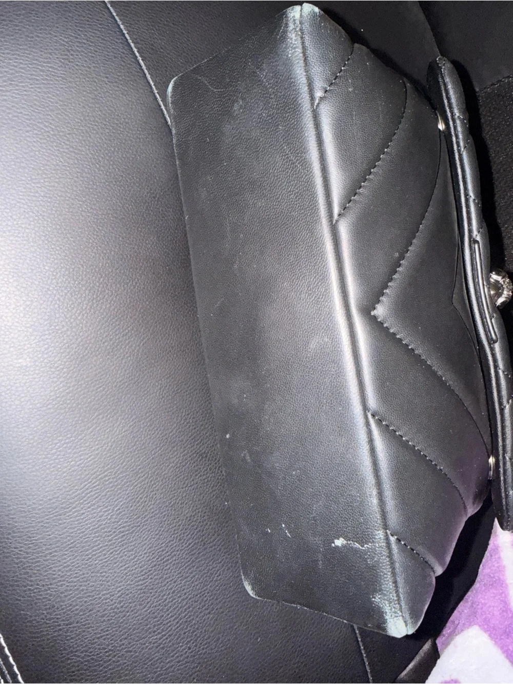 Kurt Geiger Black Quilted Leather Shoulder/Crossbody Bag with Silver Hardware